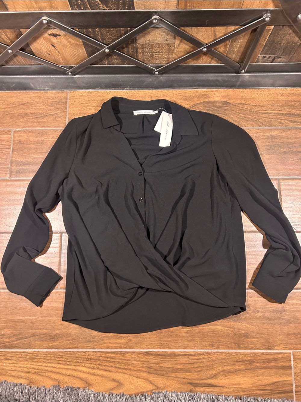 All in Favor size Medium Women’s faux wrap blouse